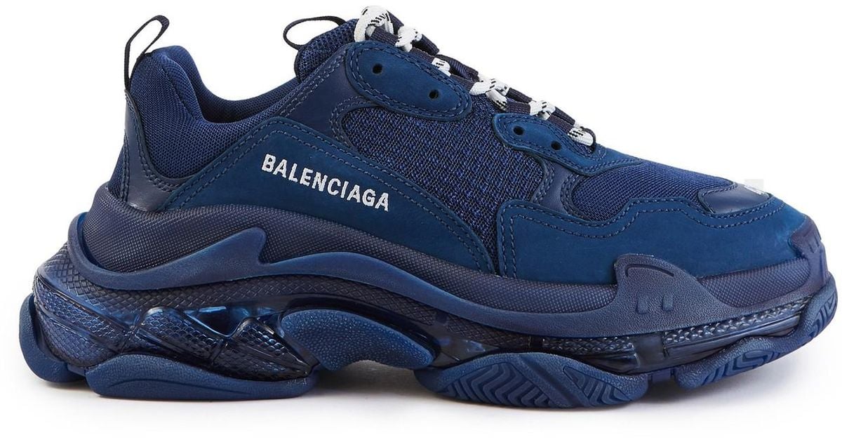 balenciaga triple s navy blue