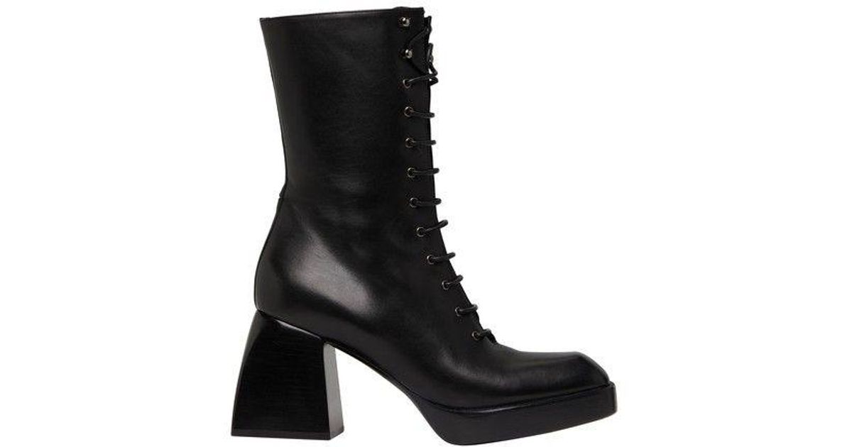 NODALETO Bulla Lace Up Ankle Boots in Black | Lyst