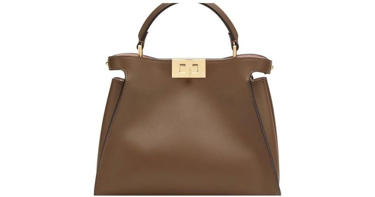 Fendi Peekaboo Iconic Essentially in Brown Lyst