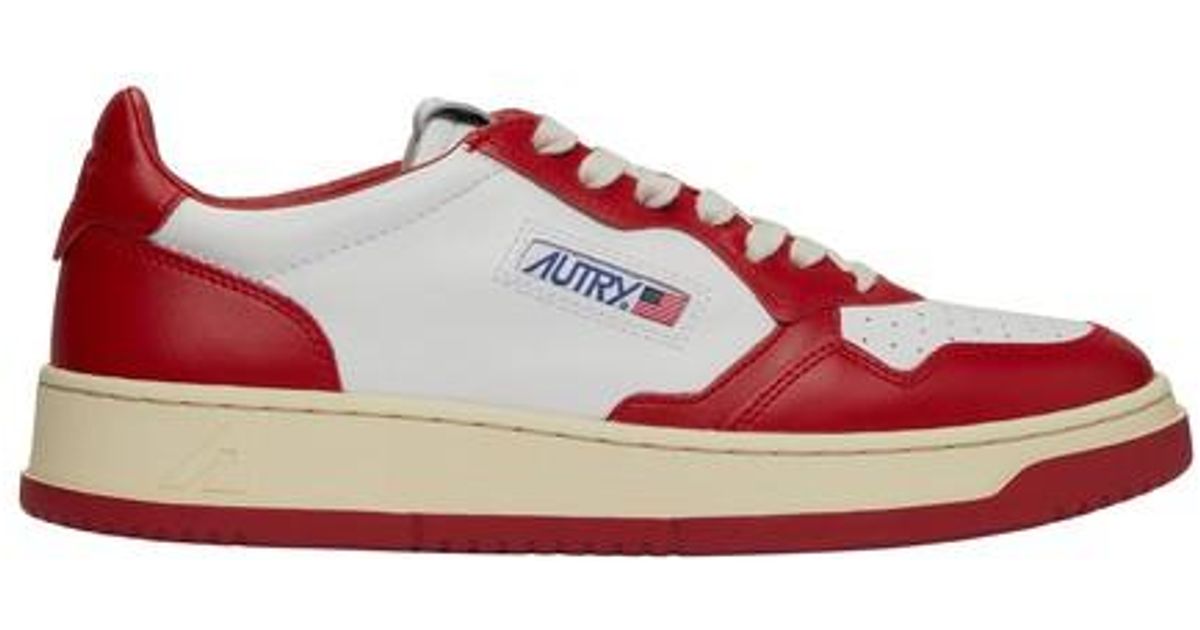 Autry Medalist Low Bicolor Sneakers in Red for Men | Lyst