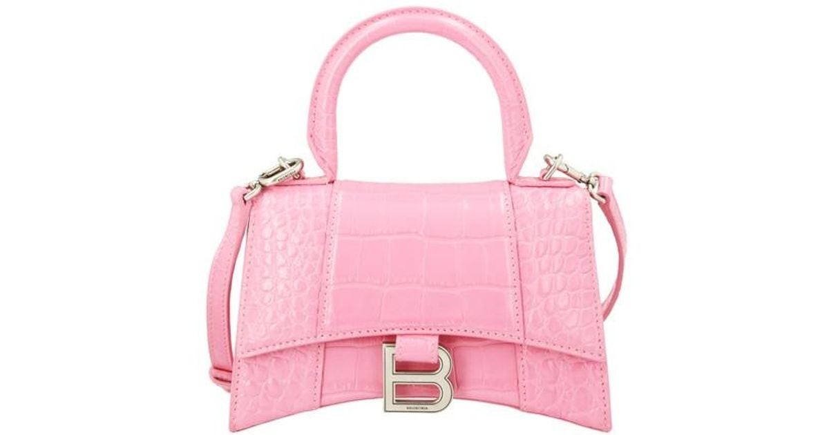 Balenciaga 2022 Hourglass XS Top Handle Bag - Pink Handle Bags