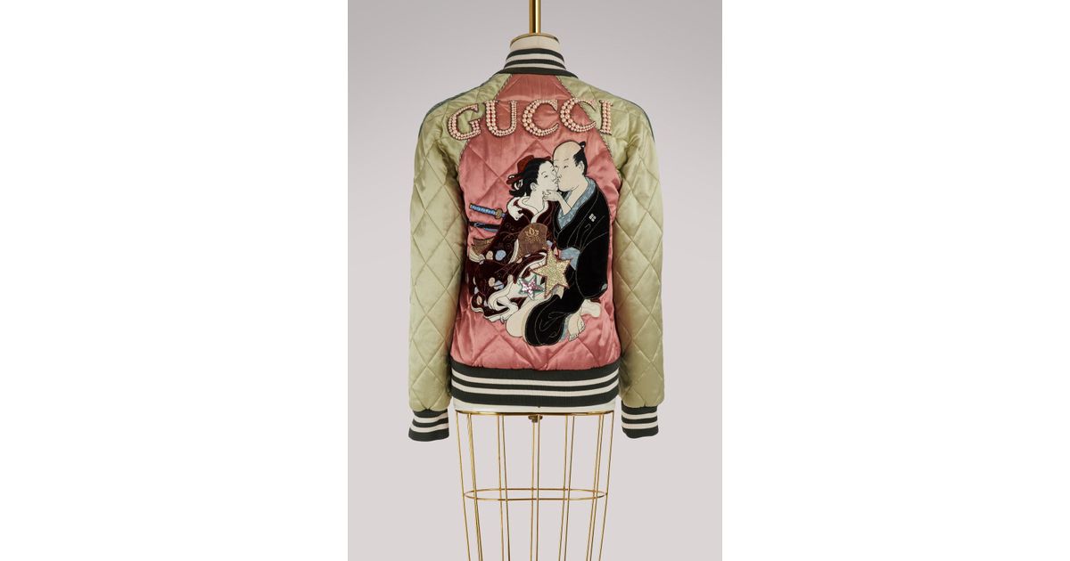 Gucci Shunga Embroidered Bomber Jacket | Lyst