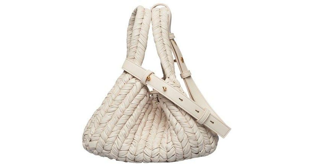 Nanushka Knit Bucket Bag in White Lyst