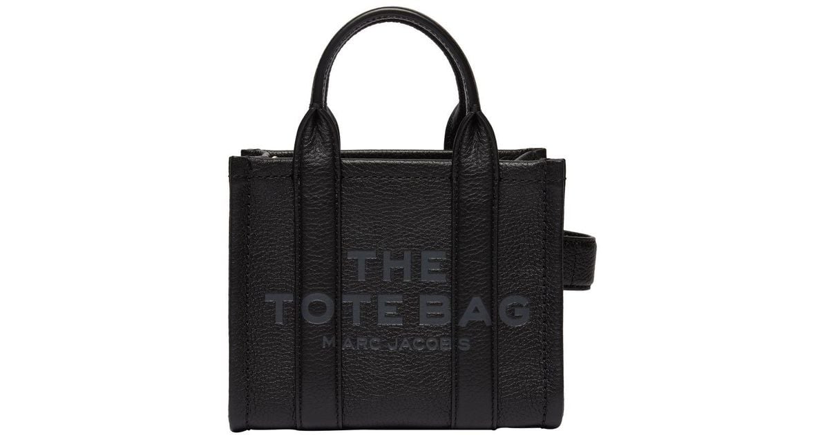 Marc Jacobs The Leather Small Tote Bag in Black | Lyst