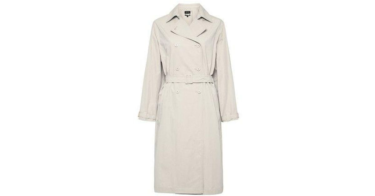 A.P.C. Irene Trench Coat in Natural | Lyst