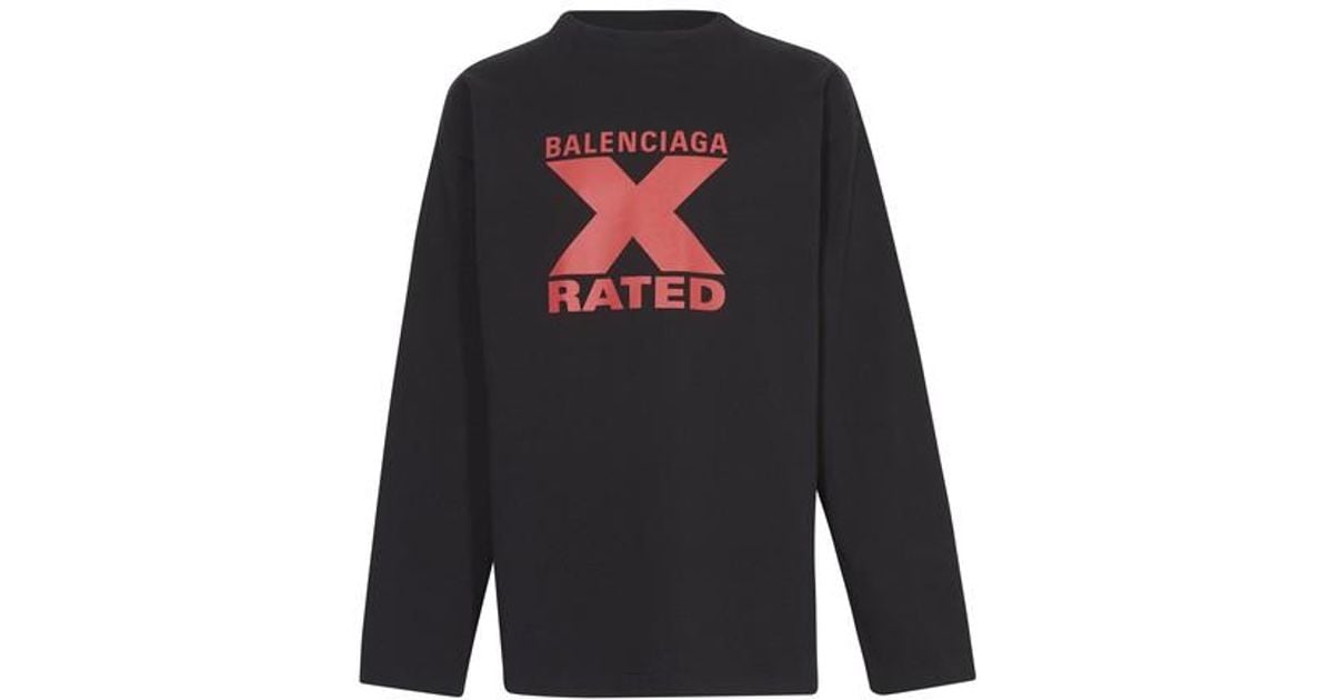 Balenciaga X Rated Large Fit T-shirt in Black/Red (Black) for Men 