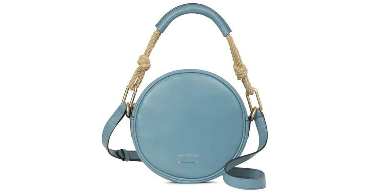Vanessa Bruno Smooth Leather Round Holly Bag in Blue | Lyst