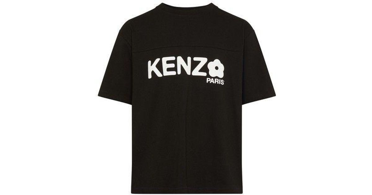 KENZO Boke Flower Brand print Cotton jersey T shirt X in Black for