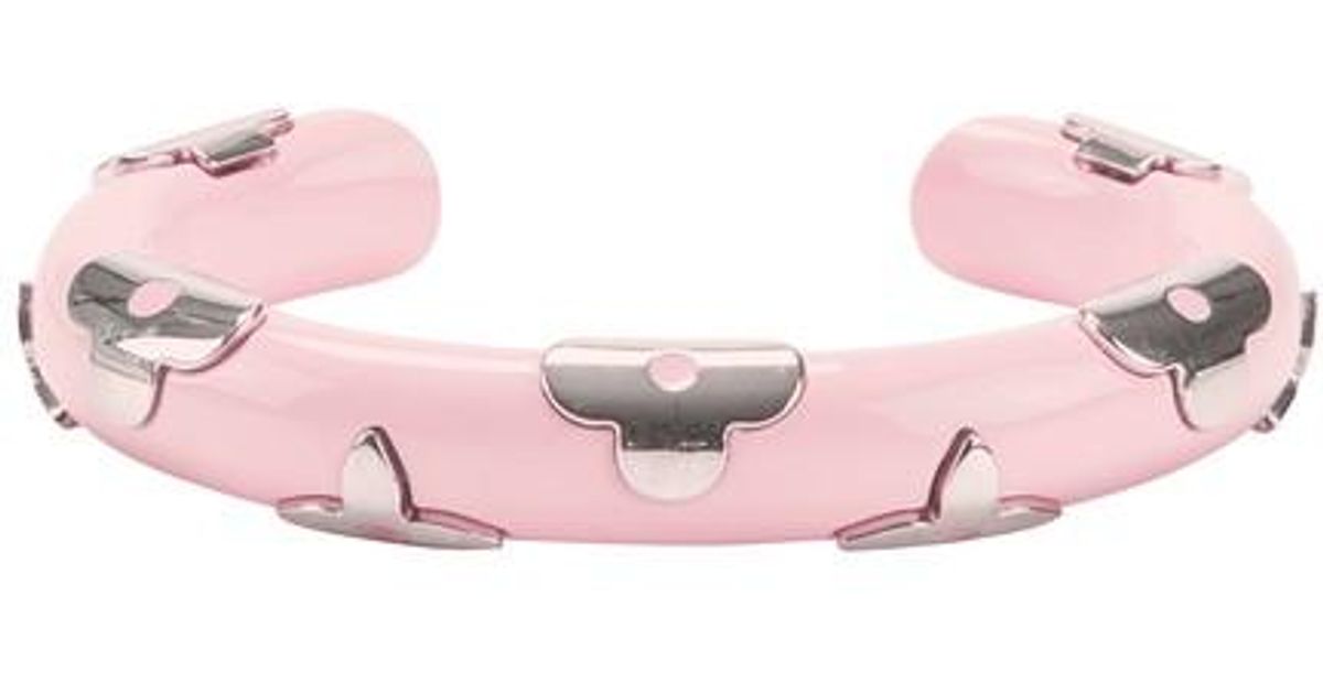 LOUIS VUITTON lined BRACELET ALL IN PALE PINK PATENT MONOGRAM LEATHER BANGLE  Patent leather ref.437113 - Joli Closet