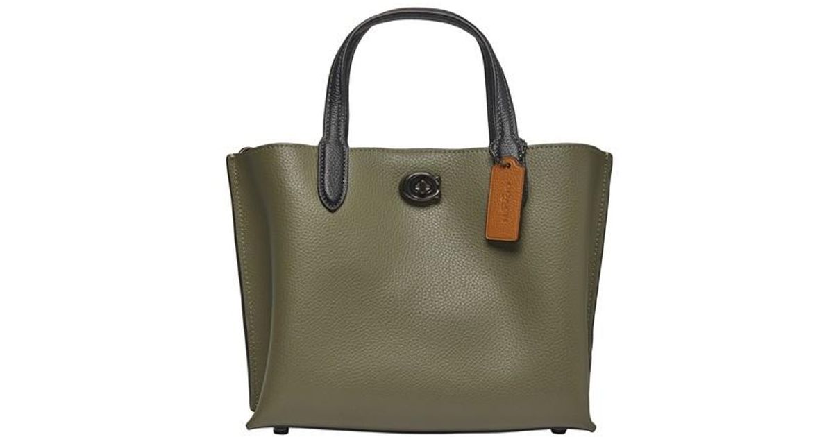 Coach willow tote green top