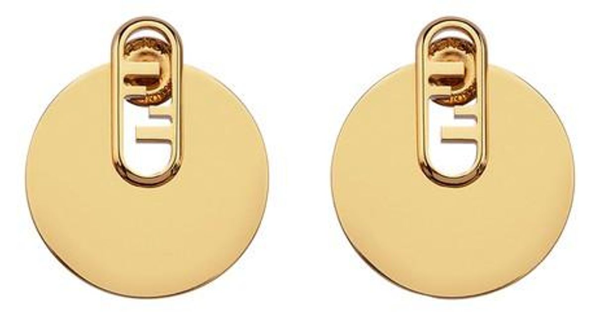 Fendi O'lock Earrings in or (Metallic) | Lyst