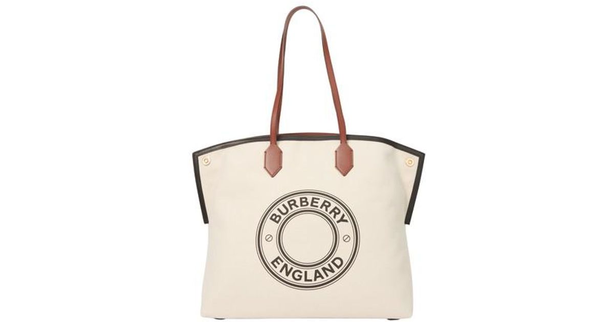 BURBERRY Logo-print cotton-canvas tote bag