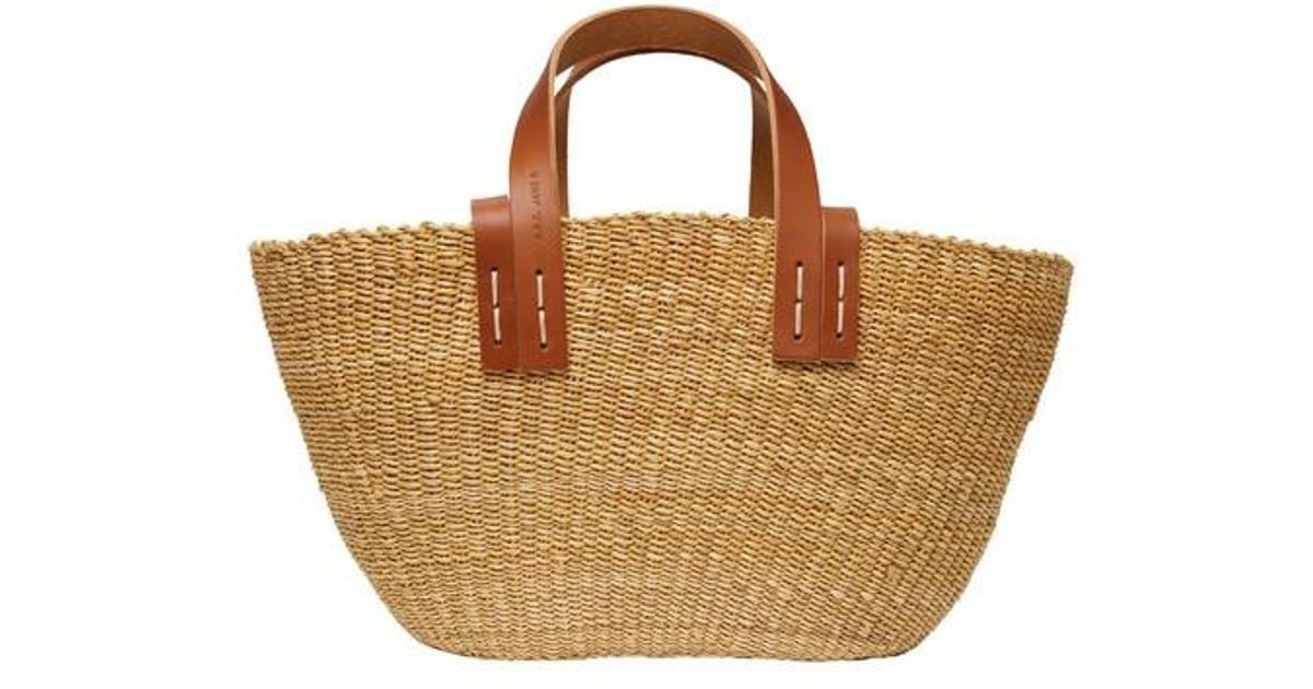 A.P.C. Leather Jane Small Basket Bag in Natural_beige (Brown) | Lyst ...