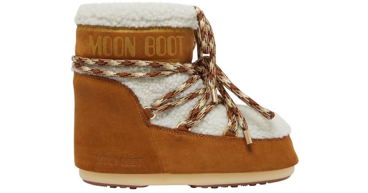 Moon Boot Icon Low Shearling Ankle Boots in Brown | Lyst