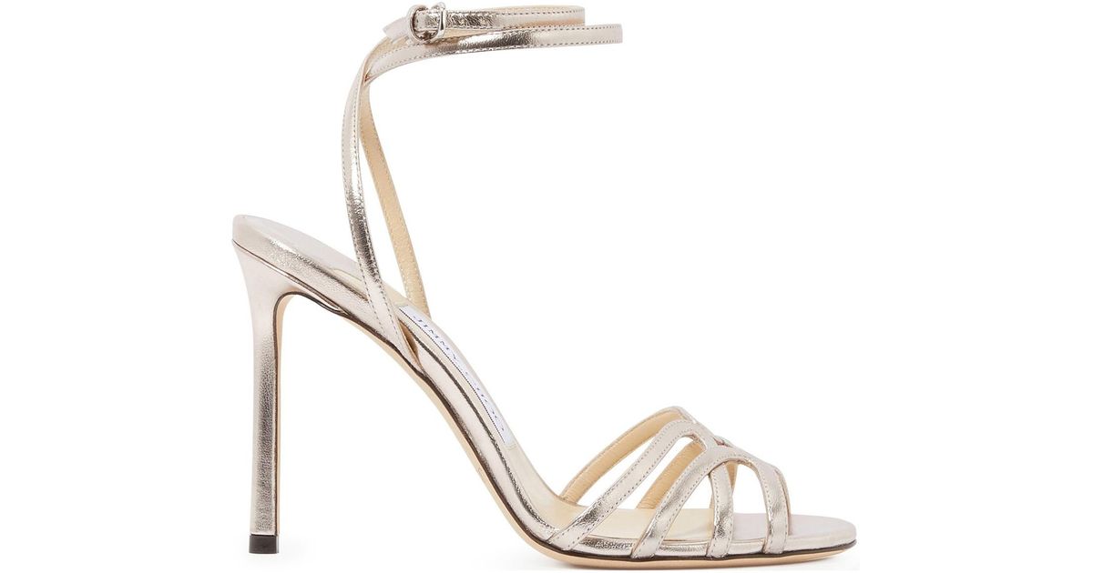 jimmy choo mimi metallic leather sandals
