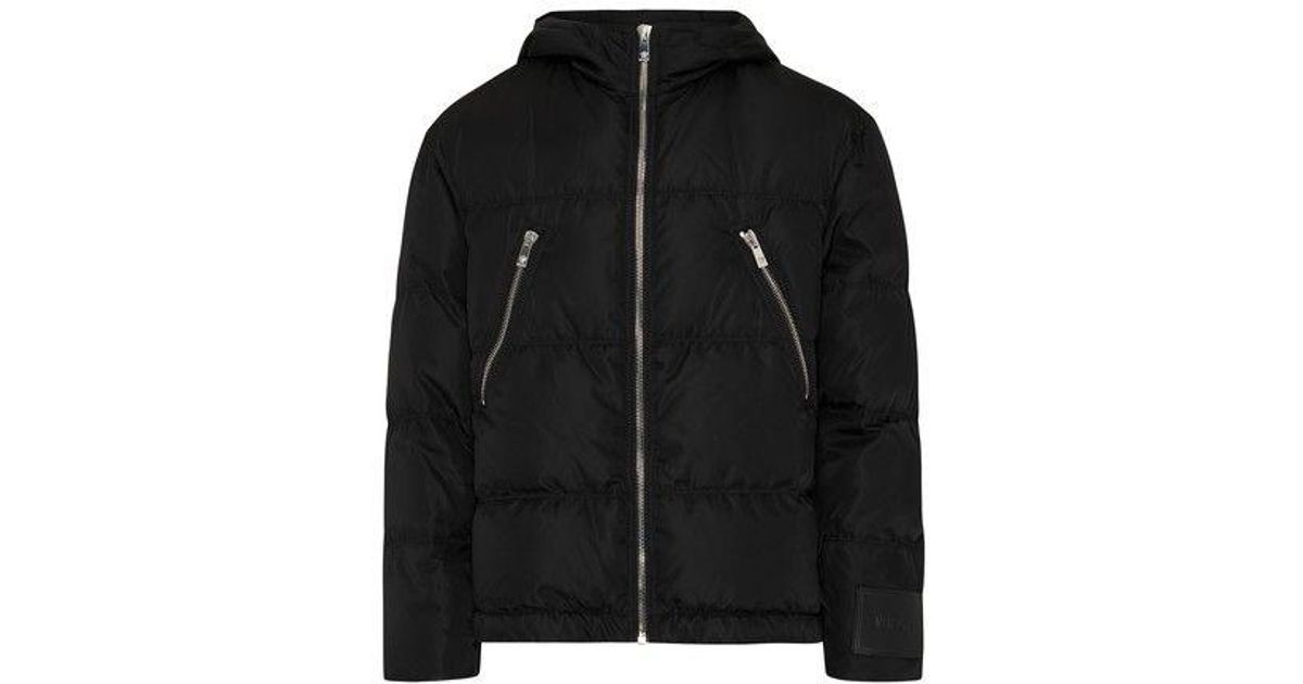 Versace Hooded Puffer Jacket in Black for Men Lyst