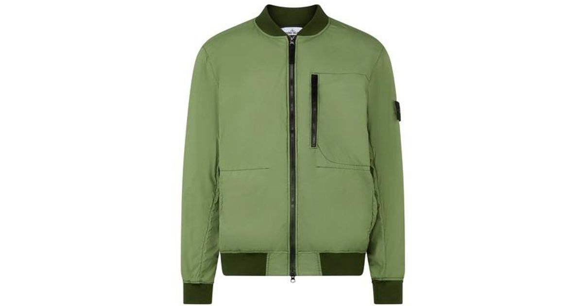 Stone Island Bomber Jacket in Green for Men | Lyst