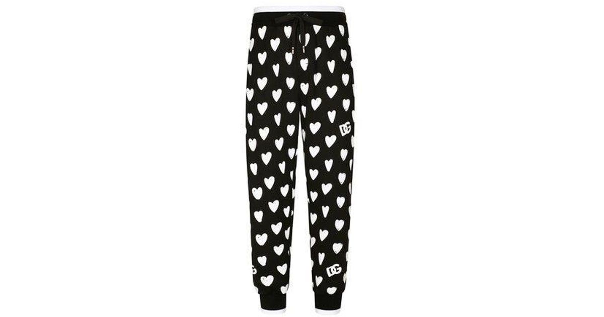 Dolce & Gabbana Jogging Pants With Dg Heart Print in Black for Men | Lyst