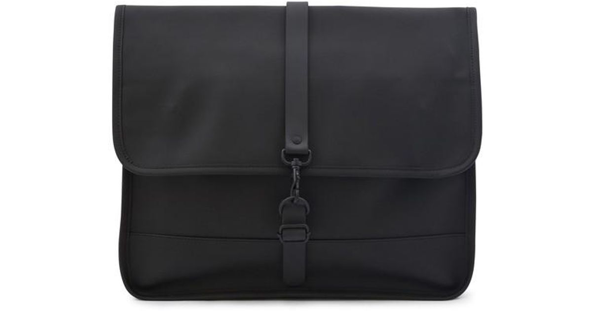 Rains Leather Commuter Bag in Black for Men Lyst
