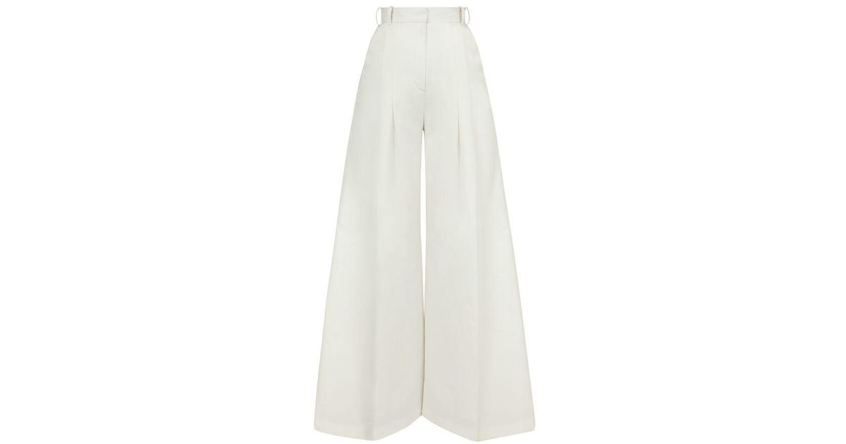 White pleated hot sale palazzo pants