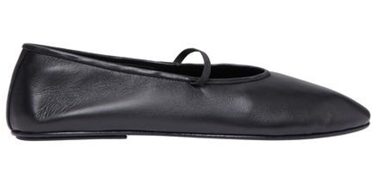 The Row Leather Ballerinas in Black | Lyst UK