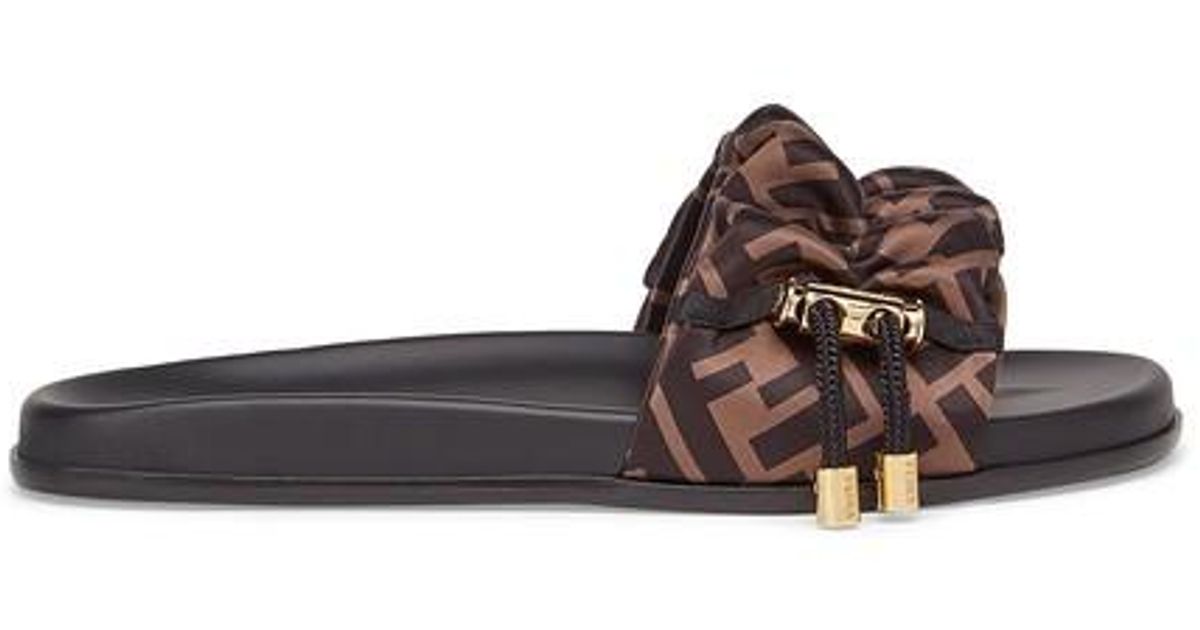 Fendi Satin Slides | Lyst