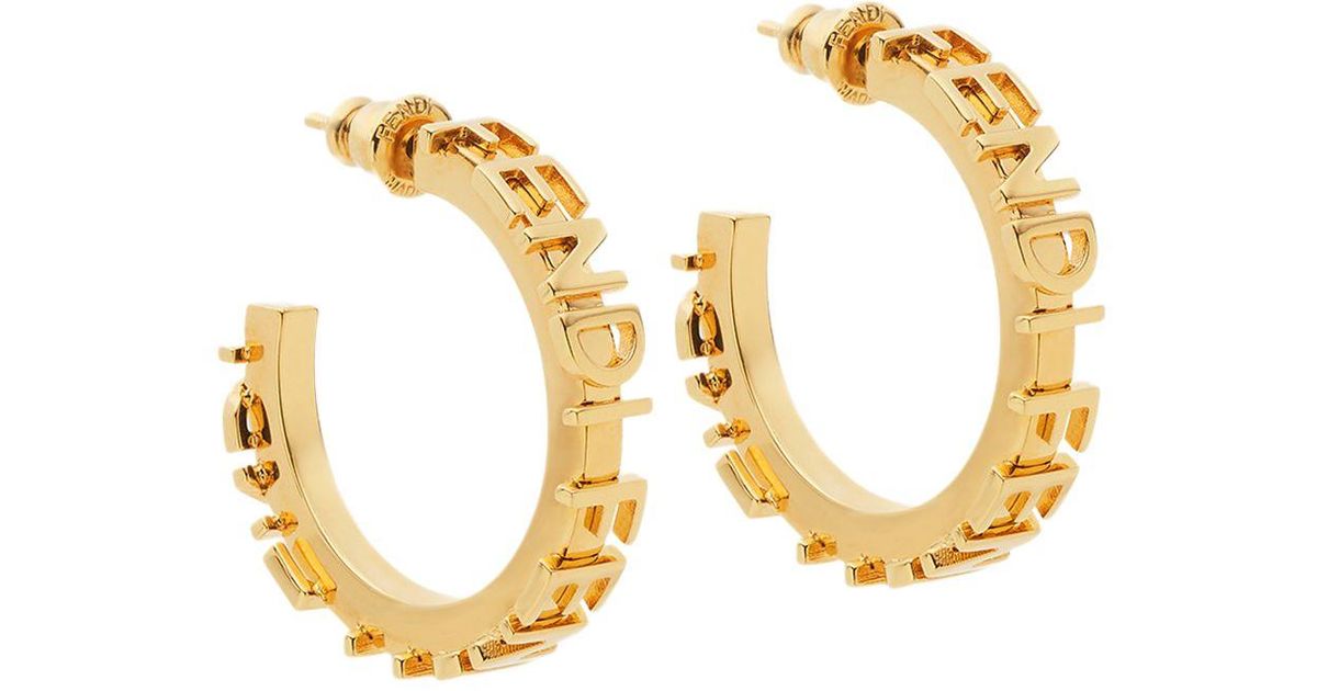 Fendi Graphy Earring in Metallic | Lyst Fendi Metallic Graphy Earring