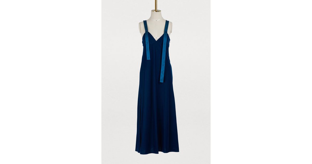 off white blue velvet dress