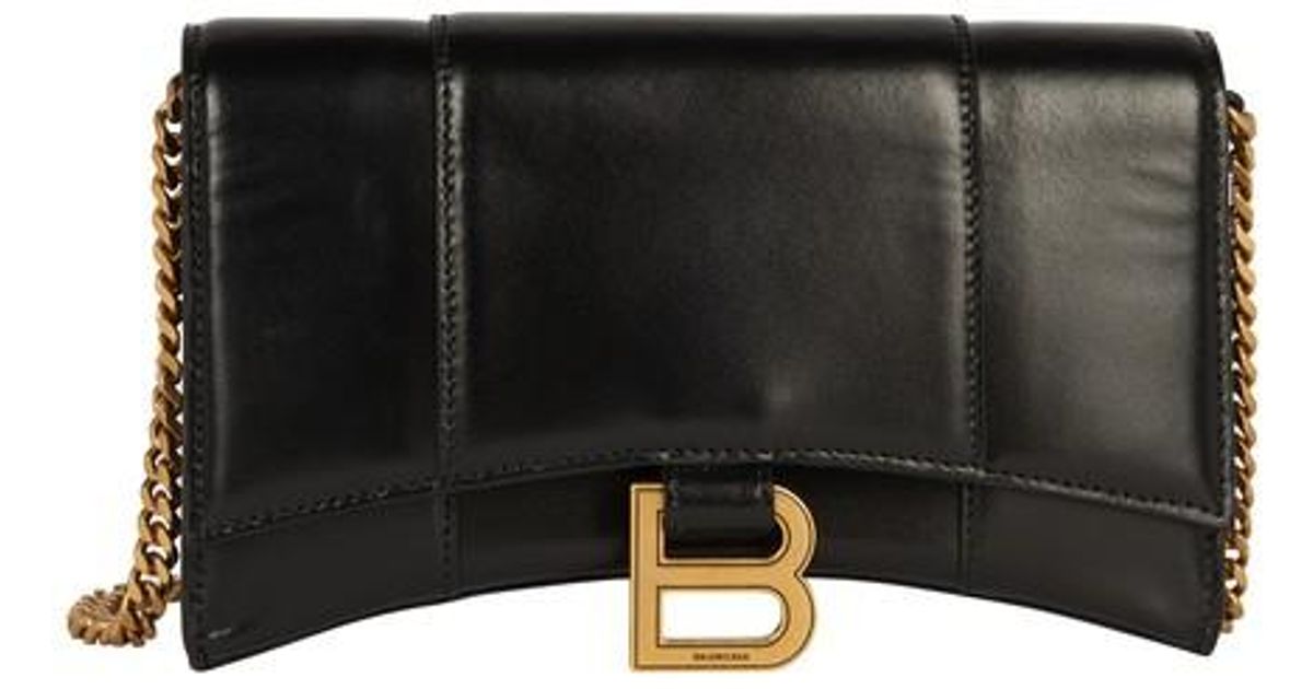 balenciaga women's hourglass wallet on chain