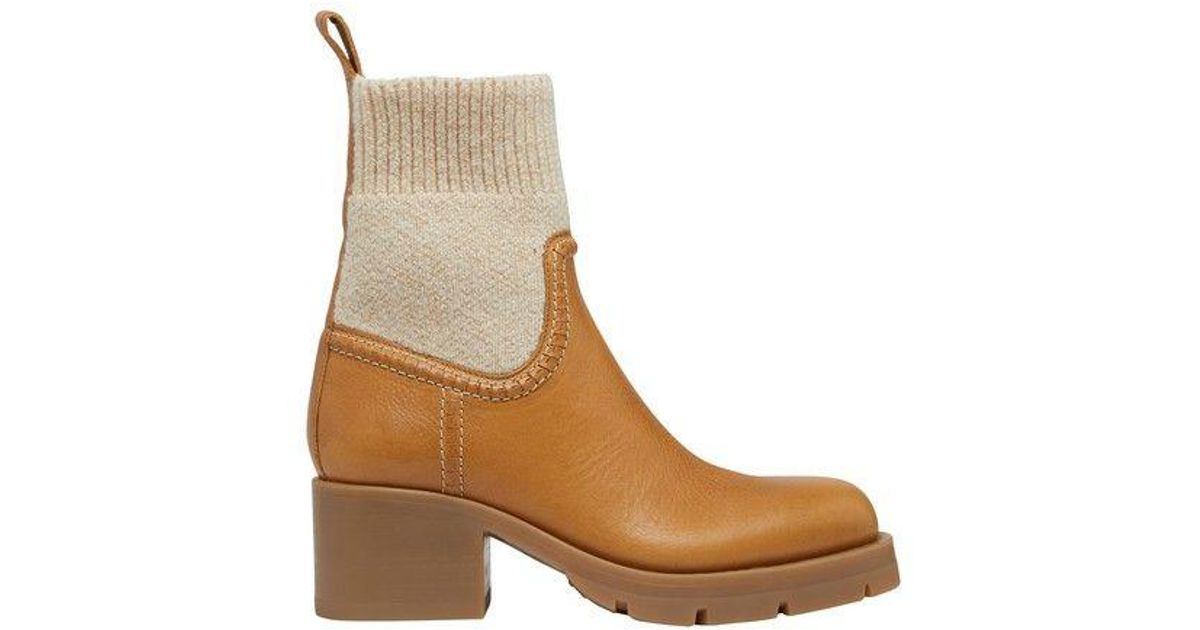 Chloé Neva Ankle Boots in Brown | Lyst