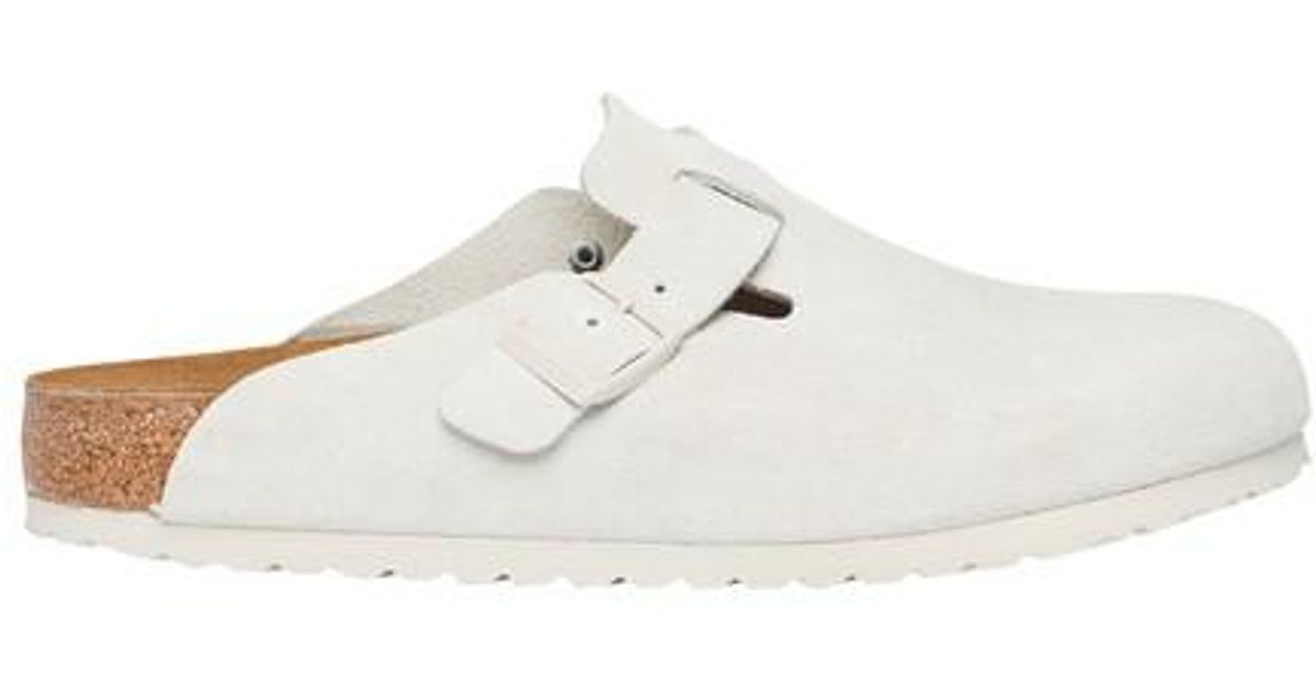 birkenstock boston white suede