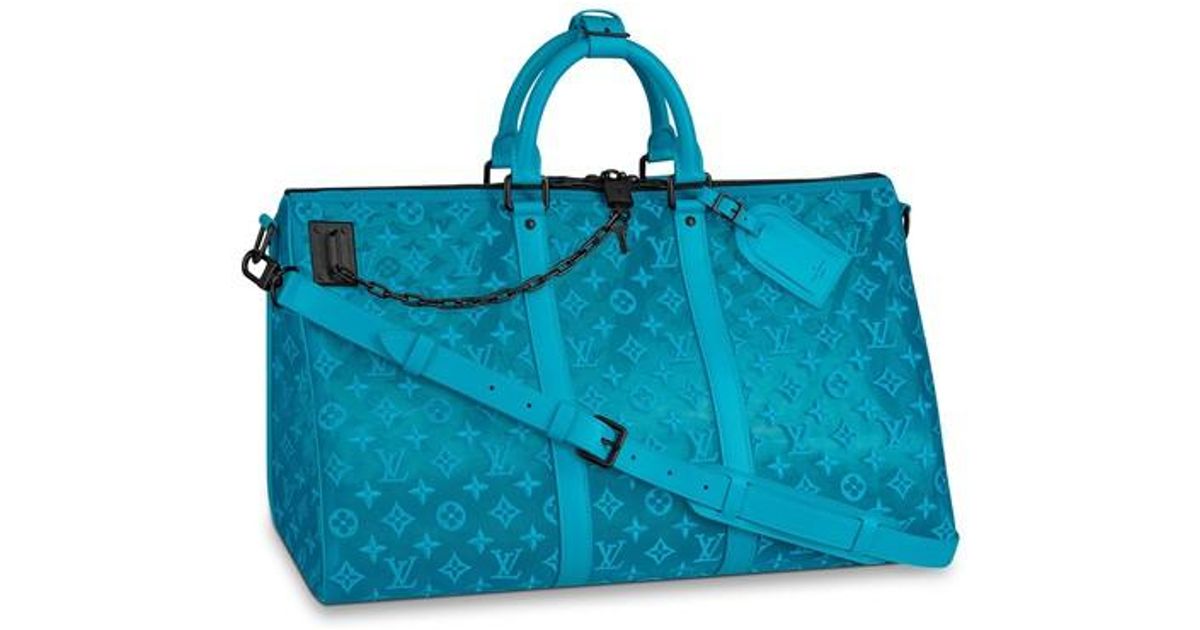 Louis Vuitton Keepall Triangle Bandoulière 50 in Blue for Men | Lyst