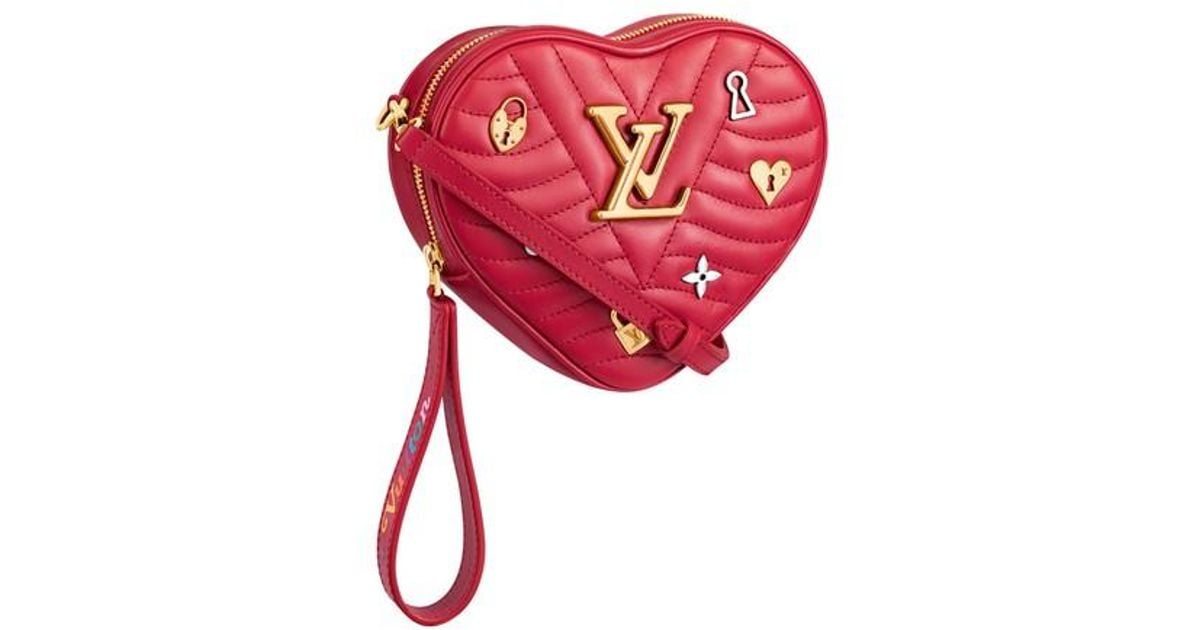 Louis Vuitton Limited Edition Red Quilted Leather New Wave Heart Crossbody Bag
