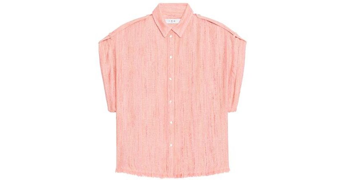 IRO Fahs Tweed Overshirt in Coral_fluo (Pink) | Lyst
