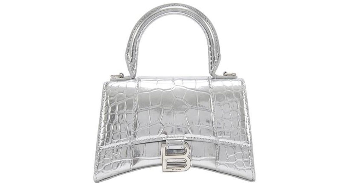 Balenciaga Hourglass Handbag in Silver (Metallic) Lyst