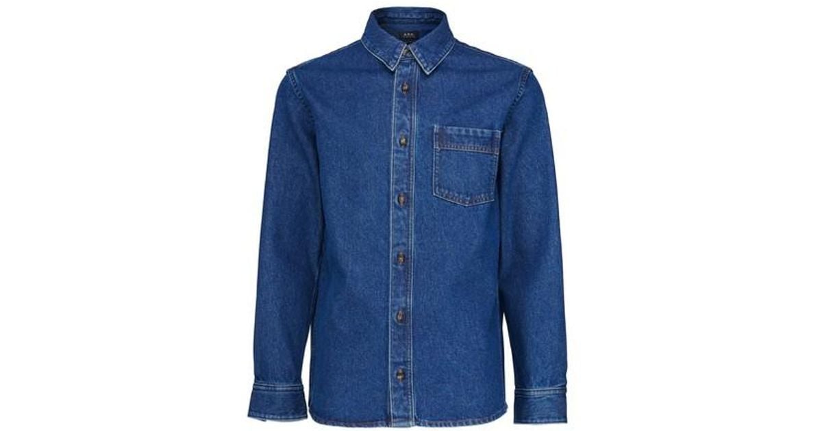 A.P.C. Cyril Overshirt in Indigo (Blue) for Men | Lyst