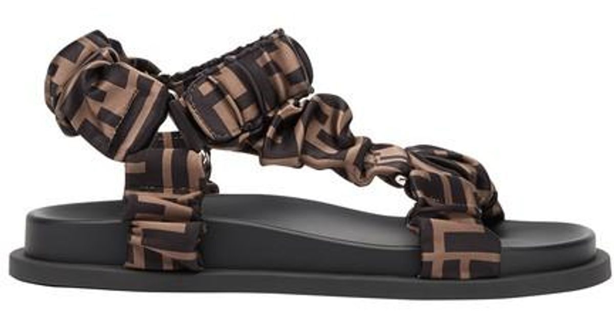 Fendi Satin Feel Sandals Lyst