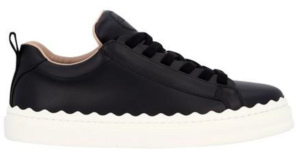 Chloé Leather Black Lauren Sneakers - Save 26% - Lyst