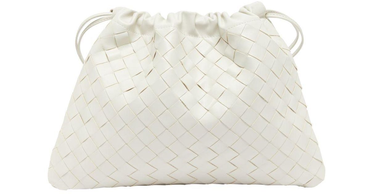 【BOTTEGA VENETA】 Medium Dustbag White Buy Bottega Veneta White Medium Dustbag in Intrecciato