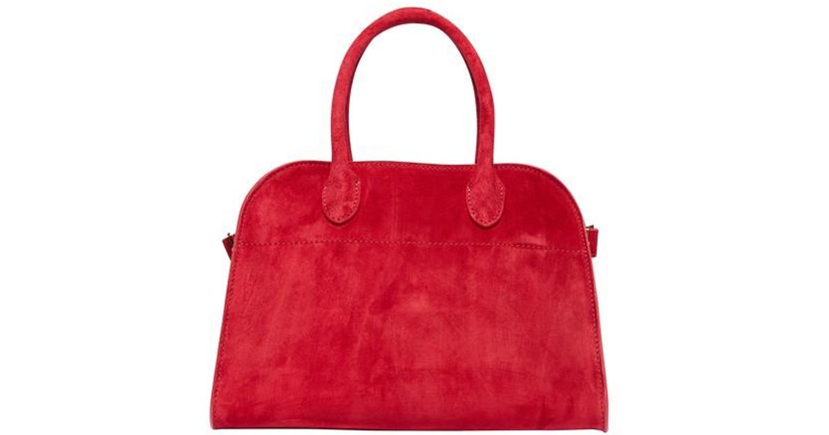 The Row Soft Margaux 10 Bag In Suede in Red Lyst