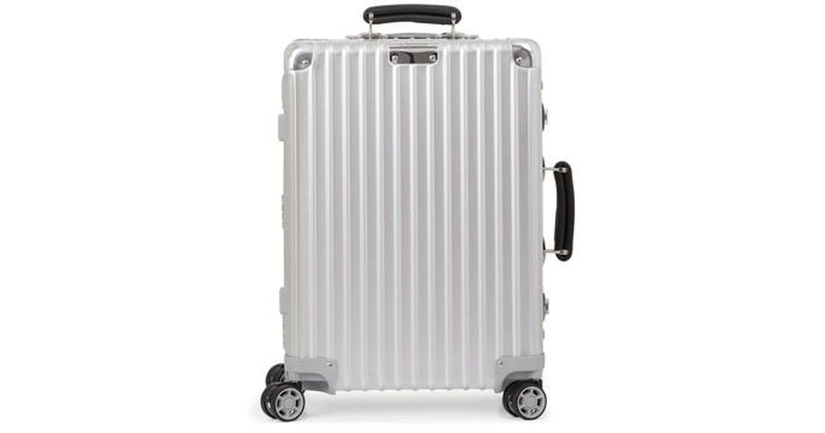 RIMOWA Leather Classic Cabin S luggage in Silver (Metallic) Lyst
