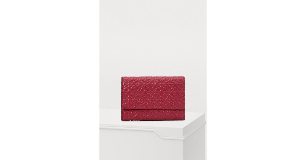 Loewe Small Vertical Wallet in Raspberry (Red) | Lyst
