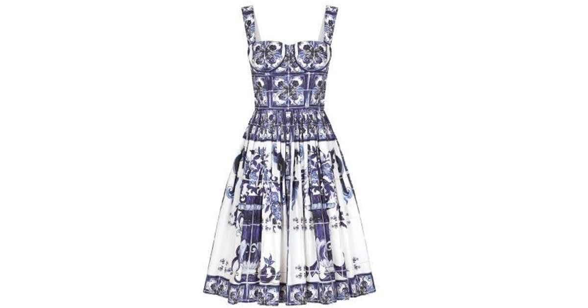Dolce Gabbana Midi Corset Dress in Blue Lyst Canada