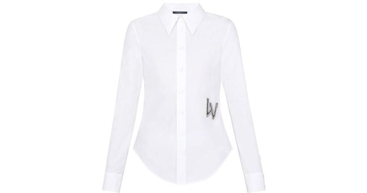 LOUIS VUITTON Embroidered Logo Long Sleeve Button Down Shirt - Black - Size  M