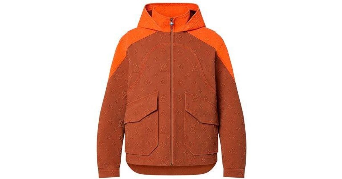 Louis Vuitton Monogram Hooded Denim Jacket in Orange for Men