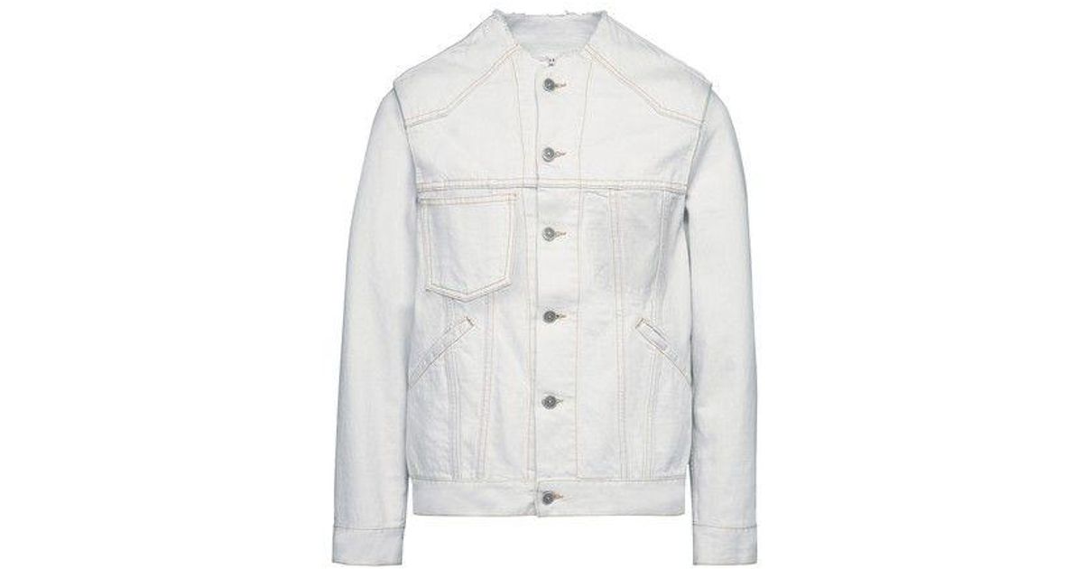 Maison Margiela Chalk Selvedge Denim Jacket in White for Men | Lyst