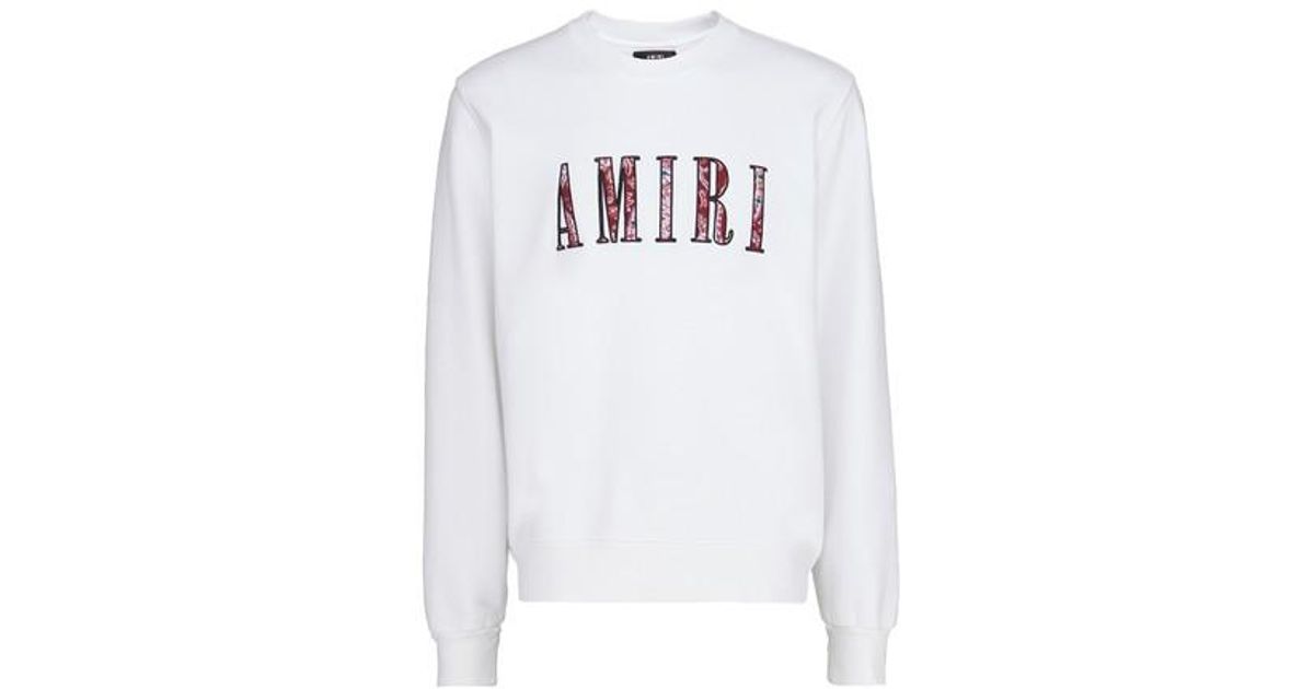Amiri Paisley Core Logo Crew in White 