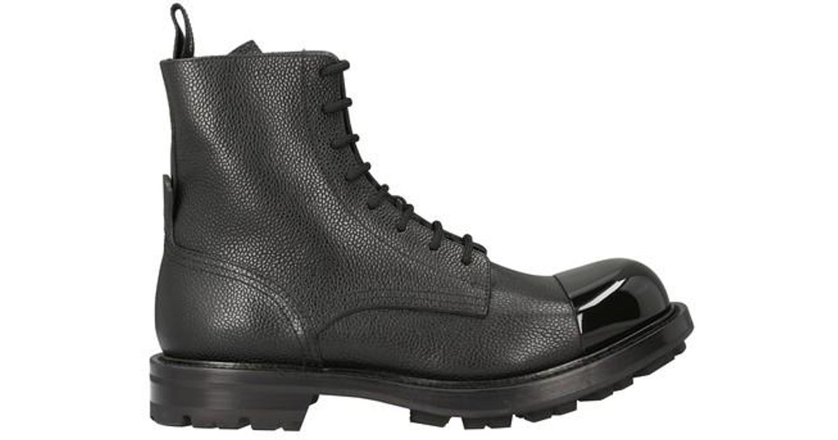 Alexander McQueen Leather Punk Boots in Black_black (Black) for Men | Lyst