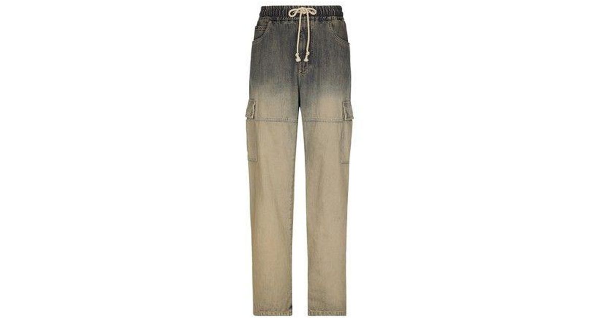 Dolce & Gabbana Jogging Cargo Jeans In Washed Denim Degradè in Gray for ...