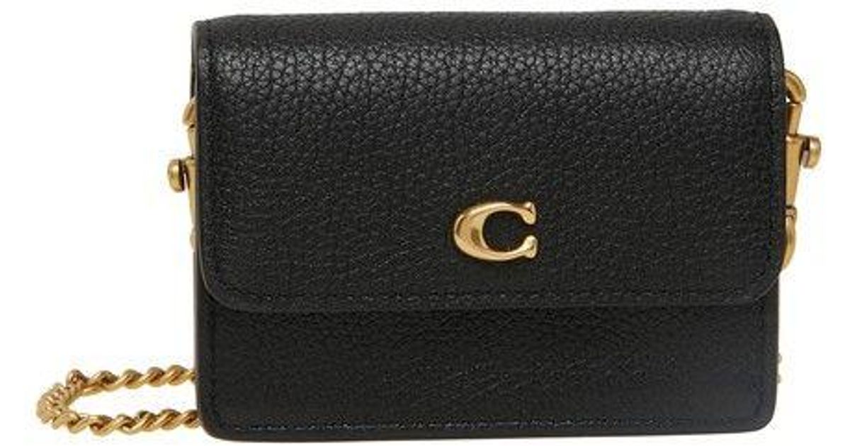 COACH Half Flap Card Holder in Black Lyst
